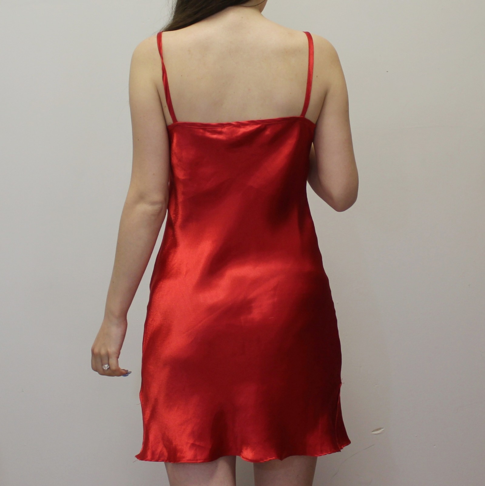 Vintage 90s Red Slip Dress Chemise by Body Drama Lingerie