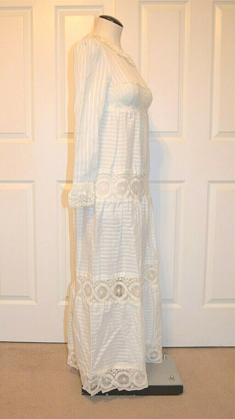 Vintage 1972 California Charmer Maxi Dress & Slip Boho Peasant Prairie Hippie XS
