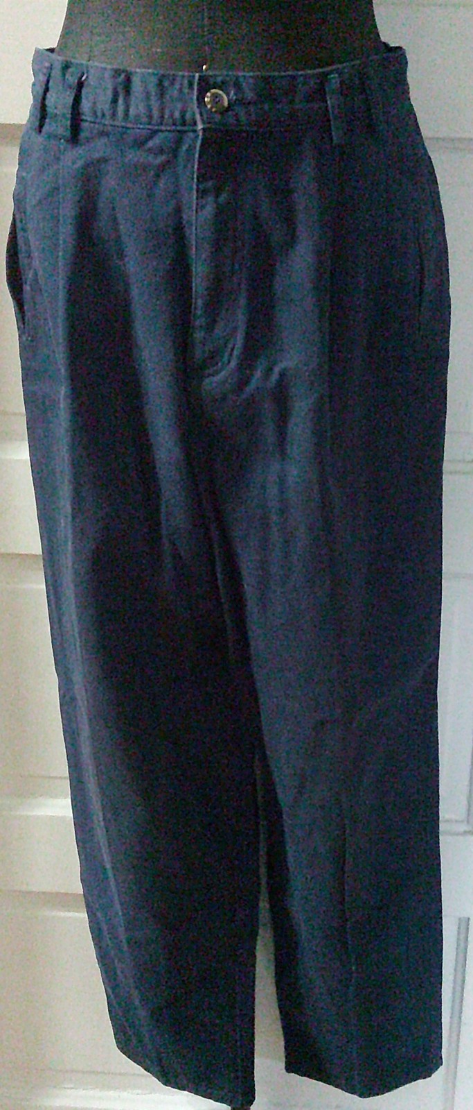 80’s LIZ CLAIBORNE LIZWEAR Navy Blue Pleated Khaki Pants Slacks 10P