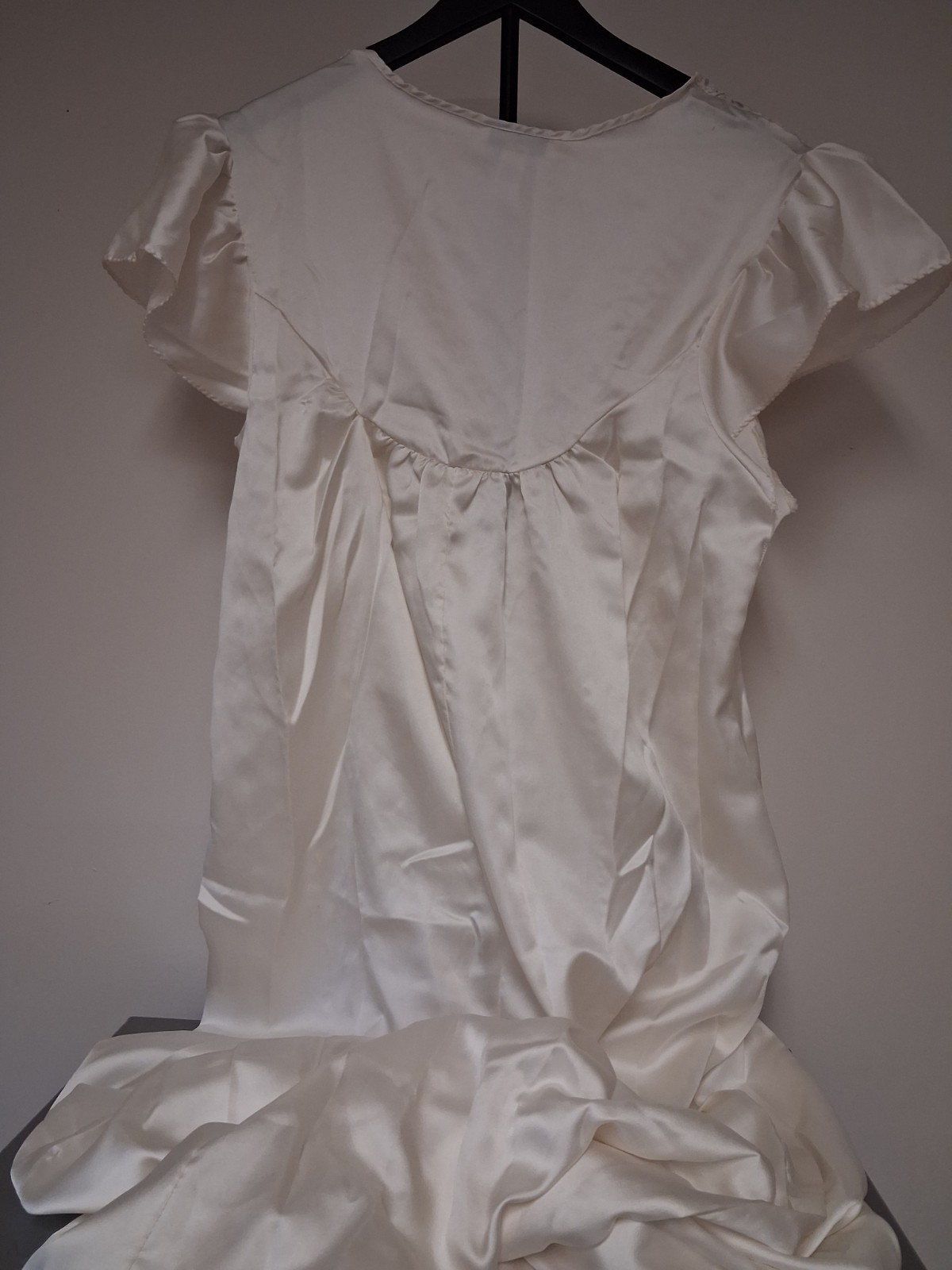 Vintage Lily of France Ivory Lace Long nightgown Size Medium 90s