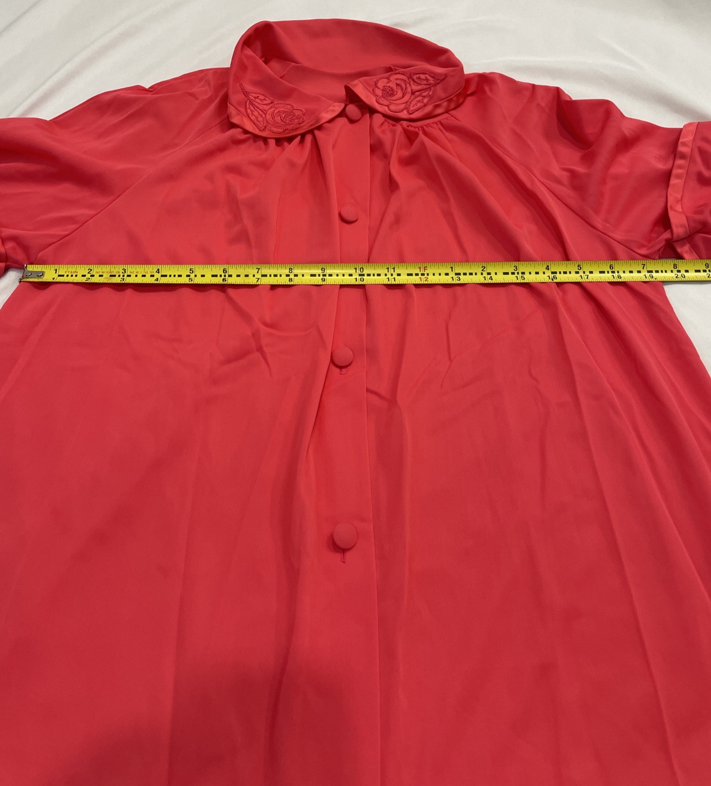 Vintage Women’s Coral 4-Piece Sleep Set Pajama W House Coat Feminine Romantic