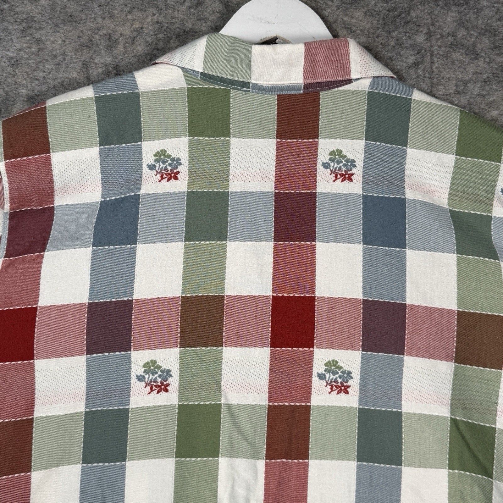 Vintage 90s Womens Alfred Dunner Plaid Embroidered Button Down Shirt Size 20