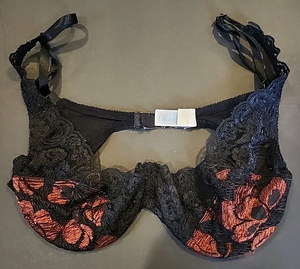 Vtg Victoria’s Secret Second Skin & Lace Multicolor Underwire Bra Size 36B