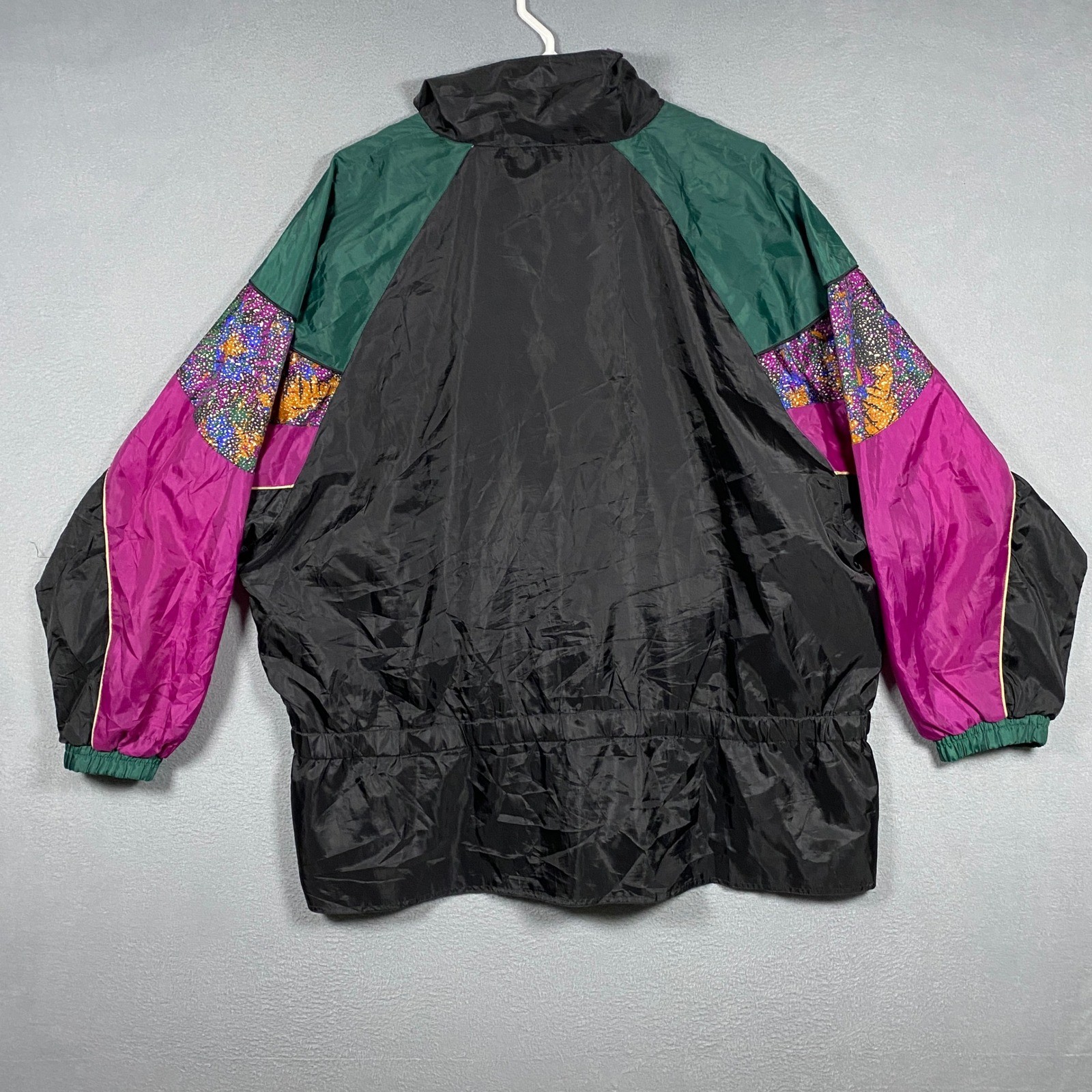 Center Aisle Plus Windbreaker Jacket Womens 18W MultiColor Vintage 80s 90s Retro