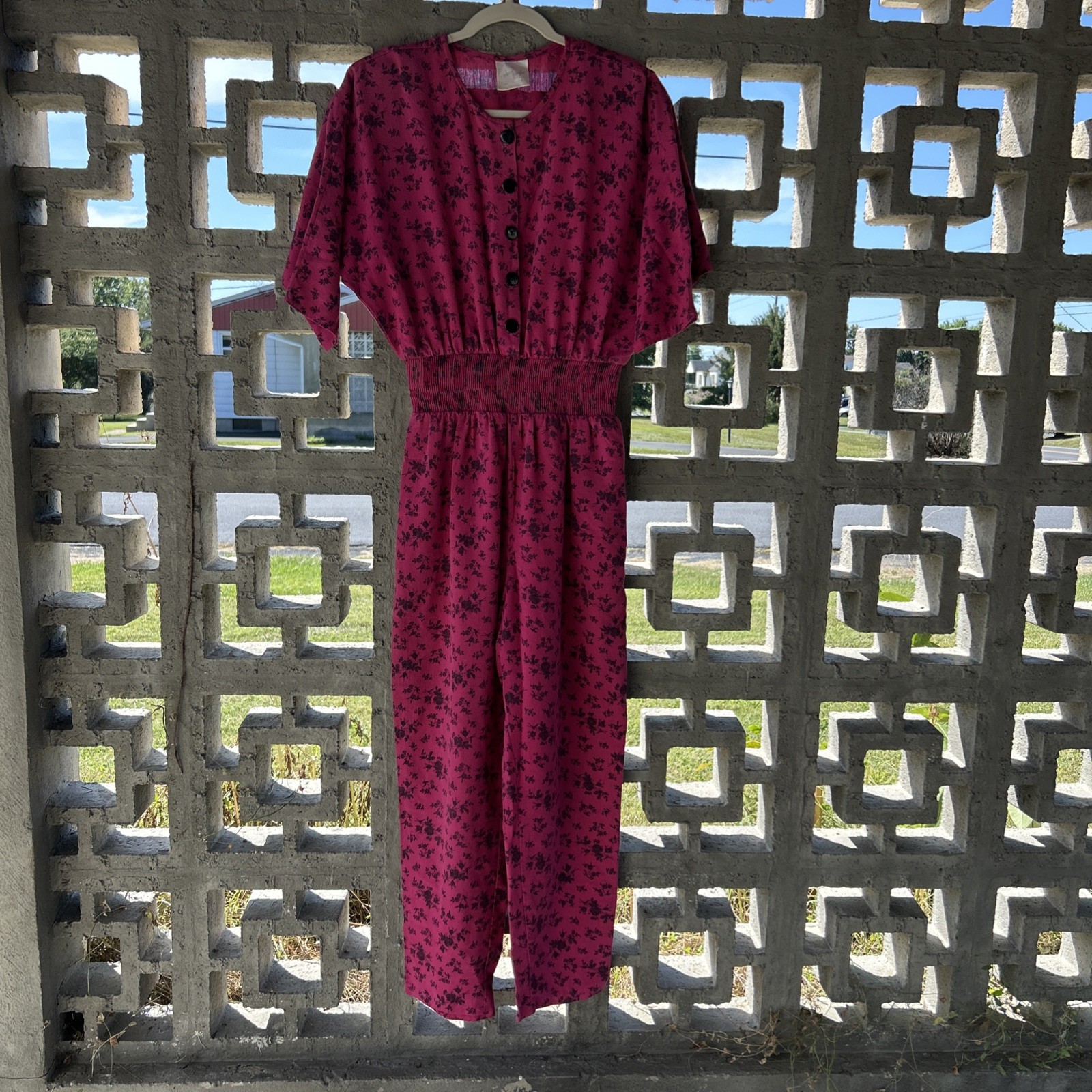 Vintage Robin Gayle Jumpsuit Pantsuit Cottage Core Women’s Sz 5 Made in USA 80s