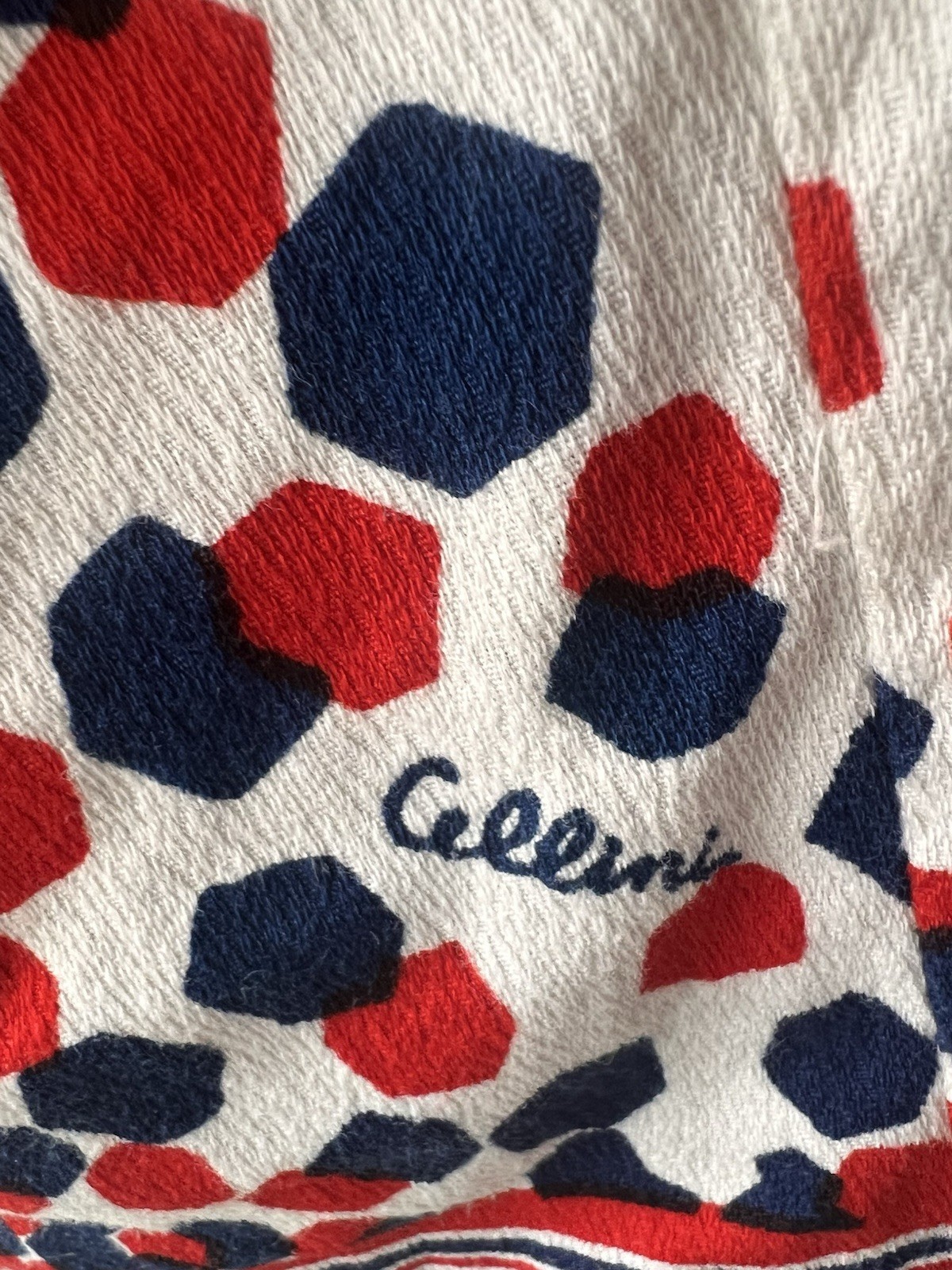 Cellini Vintage Cotton Collared Button-Front Shirt Size 10 Red White Blue Japan