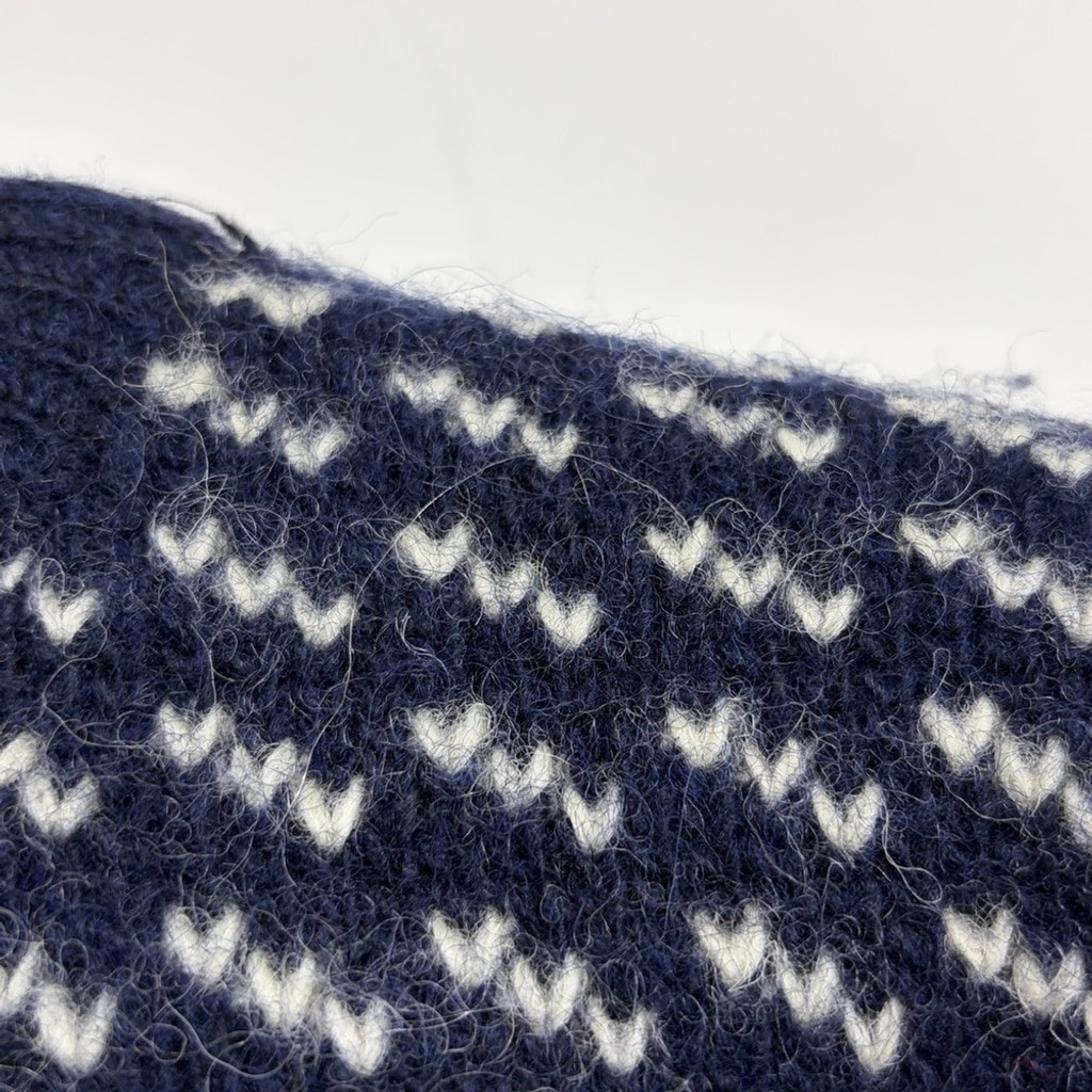 Vintage Roots Sweater Womens Medium Navy Blue White Wool Birdeye Made in Norway