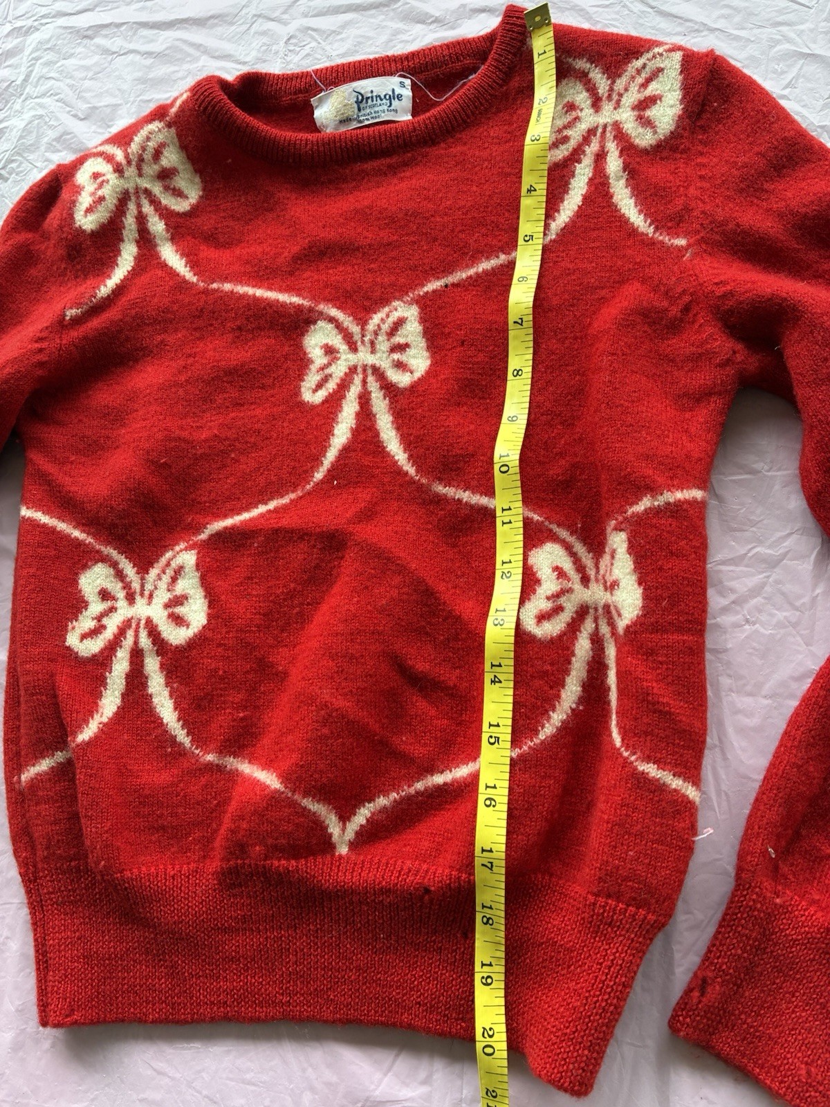 Pringle of Scotland Vintage Sweater Retro Red Wool Knit Crewneck Pullover Sz S