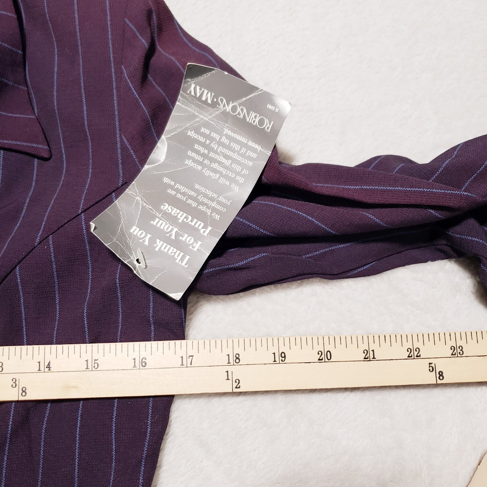 Vintage JSJ Petite Jacket Blazer Purple Pinstripe Womens Sz 4 NWT Made USA NWT