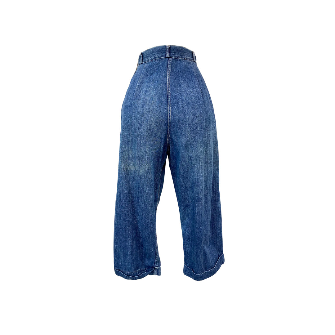 Vtg 40s 1940s Stockton Of Dallas Original Ranch Wear Denim Western Knickers