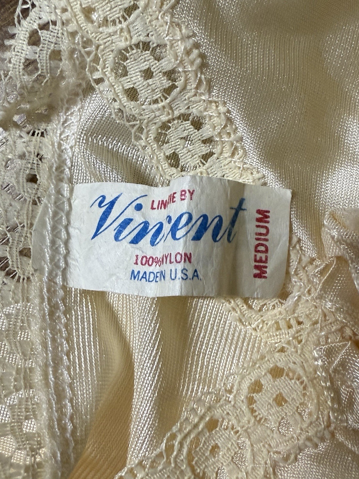 VINTAGE IVORY CAMISOLE Lingerie by Vincent 1950’s Size Medium