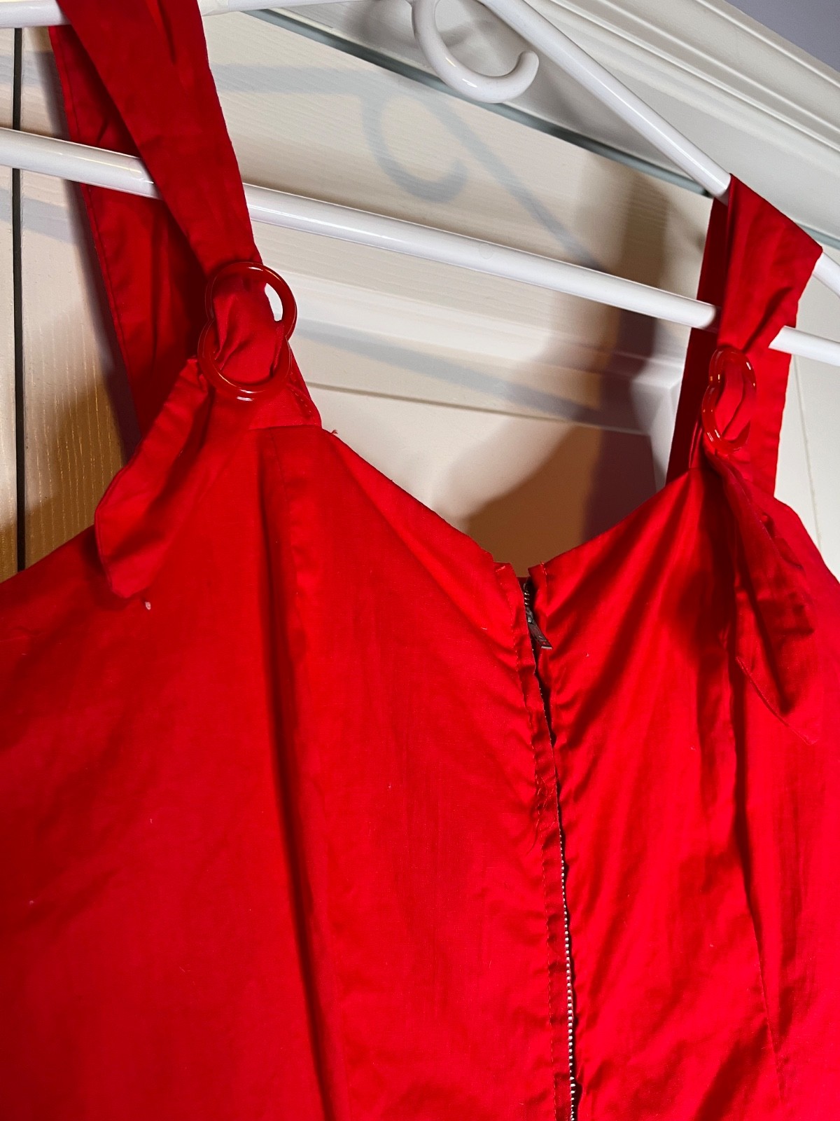 VTG 1950s 1960s 1970s Size 18 Red Romper Adjustable Straps AS IS