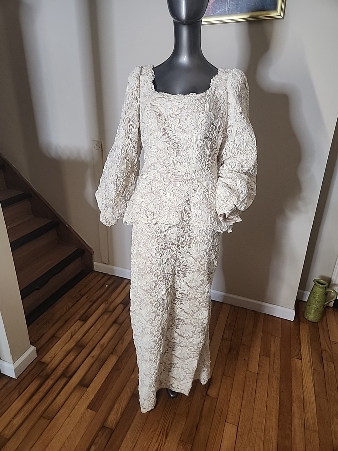 Vintage 70’s Rose Taft Dress Not Sure What Size Is Maybe 12 Or 14