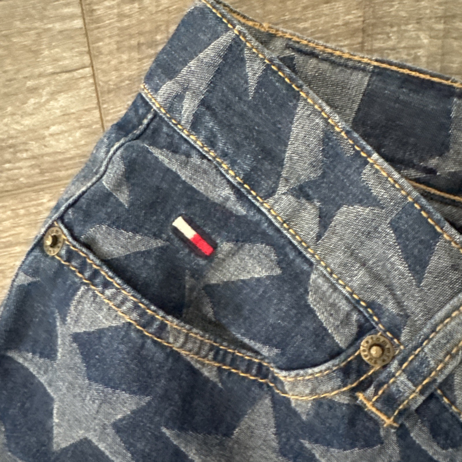 Vintage Y2K Tommy Jeans Hilfiger PATRIOTIC STARS Flare jeans Women size 5