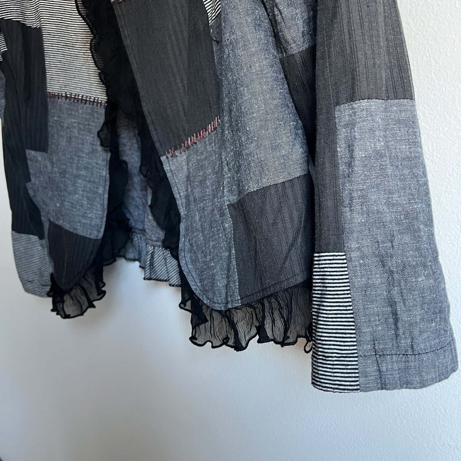 Vintage Grey and Black Patchwork Short Jacket, By Boo Radley, Woman’s Medium