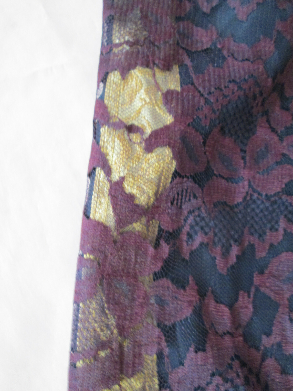 Vintage JUMPSUIT Black Lace METALLIC GOLD Shimmer detailing Melinda of Calif
