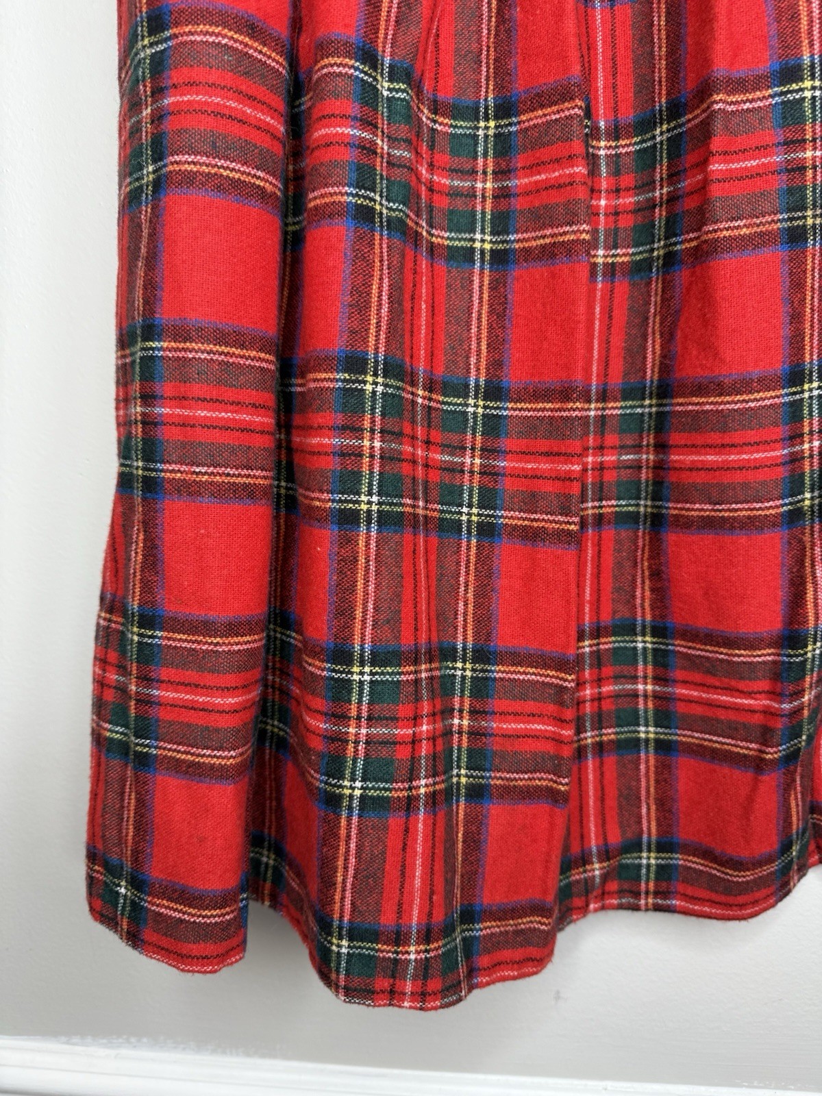 Vintage Pleated Plaid Wool Skirt Button Zipper Union Made in USA Juniors Sz 9 H