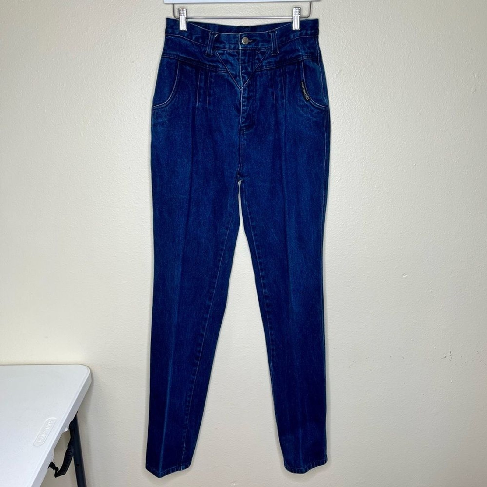 Vintage Western Ethics High Waisted Pleated Blue Denim Bareback Jean Women 11/12