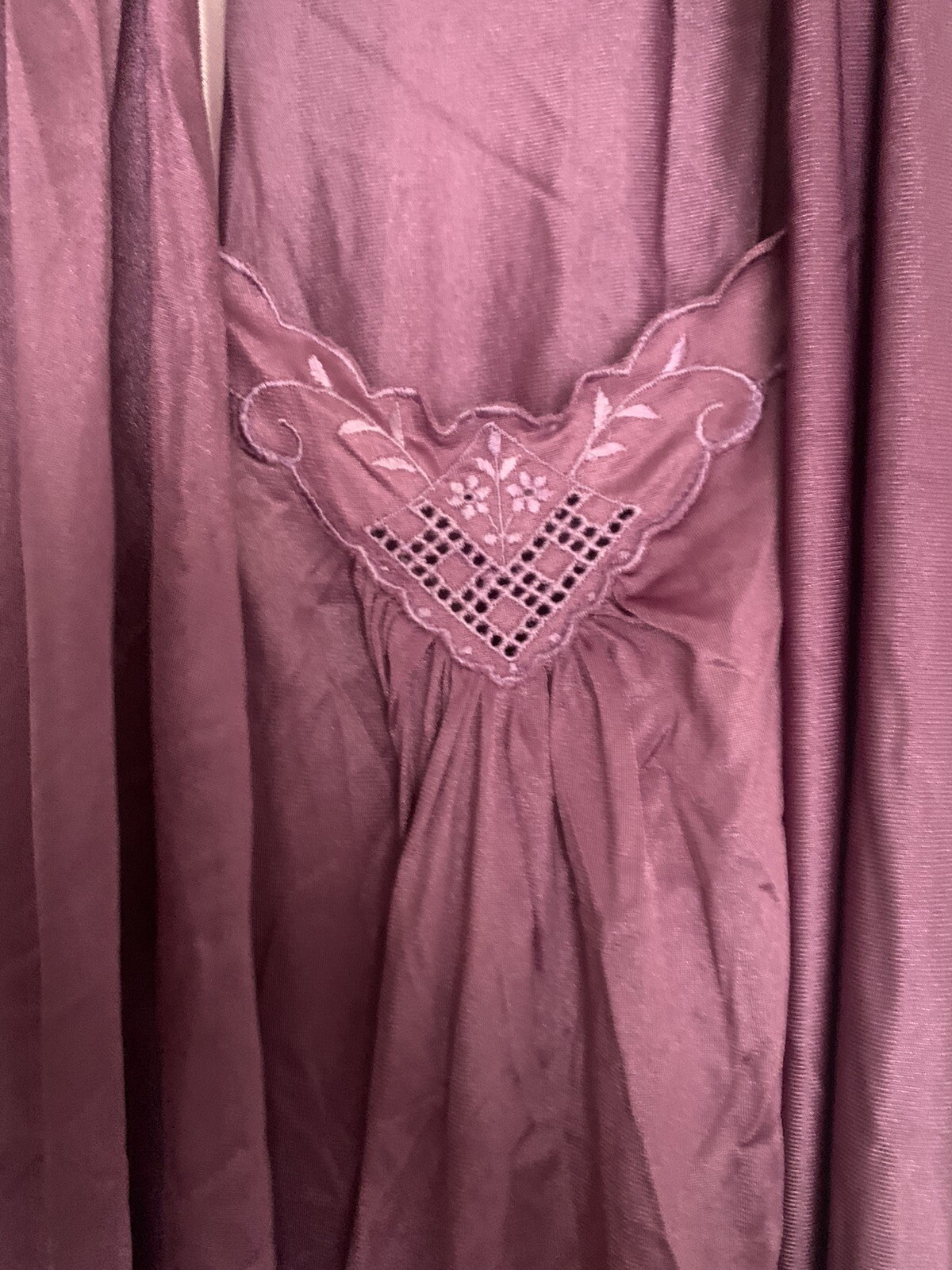 Vtg 2pc Set Dutchess Individually Yours Sz 13 Long Nightgown, Purple, Nylon USA