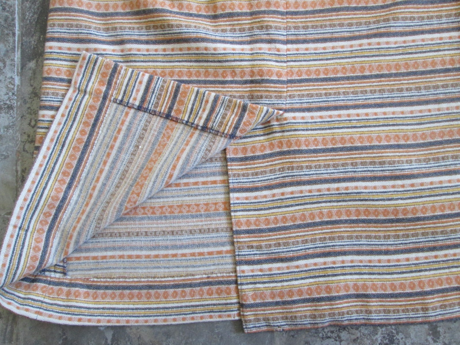 Vintage Pendleton 100% Wool Skirt 14 27″ Waist Orange Brown Stripe Long Fabric