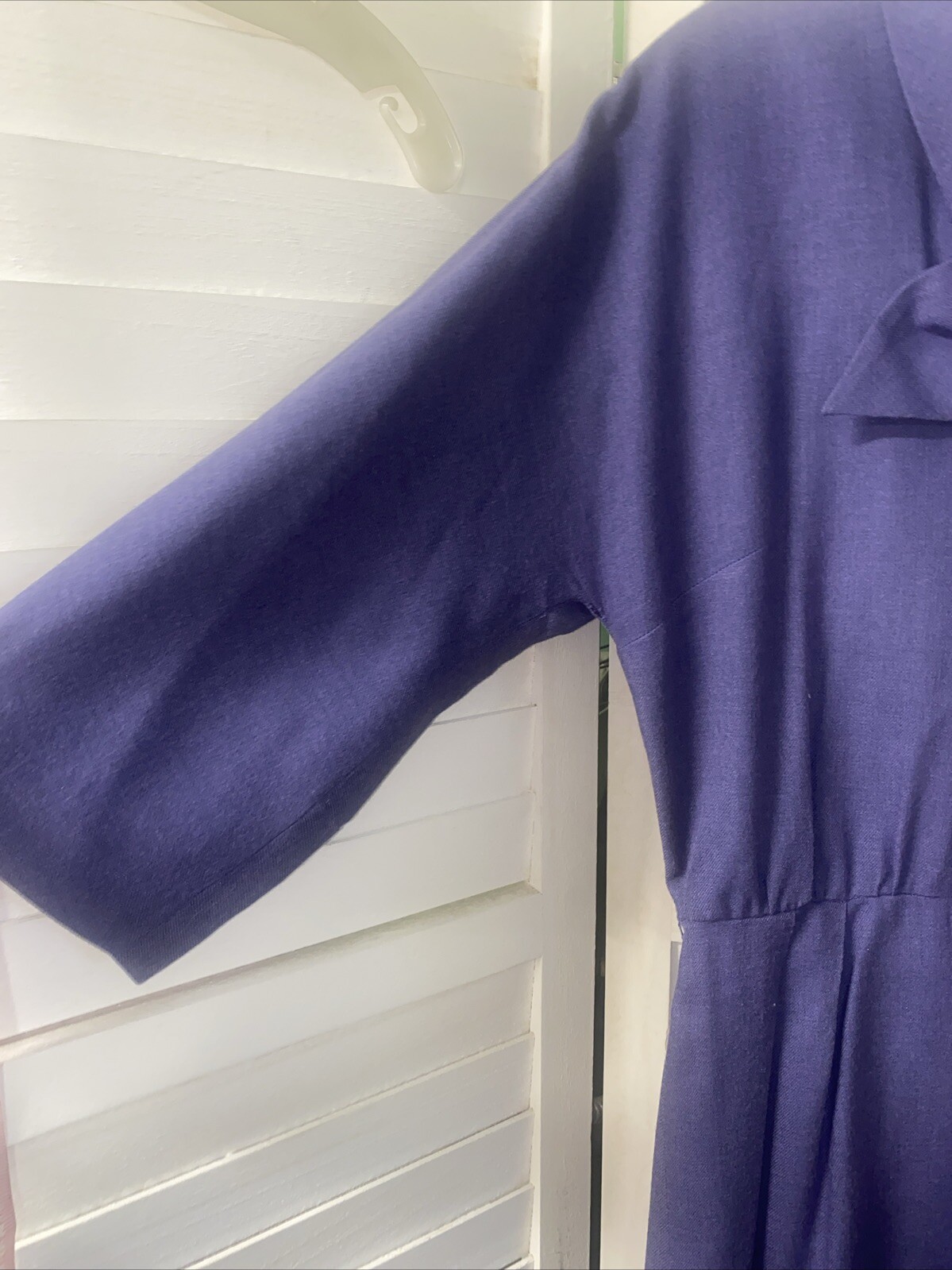Vintage 50s Handmade Purple Cotton Twill Pencil Sheath Dress Size Small