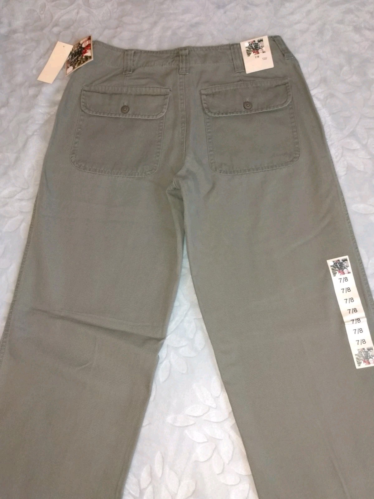 NOS KIKO-MO Classics Women’s 7/8 Olive Utility Denim Pants/Jeans 32×31. Flaw Y2K
