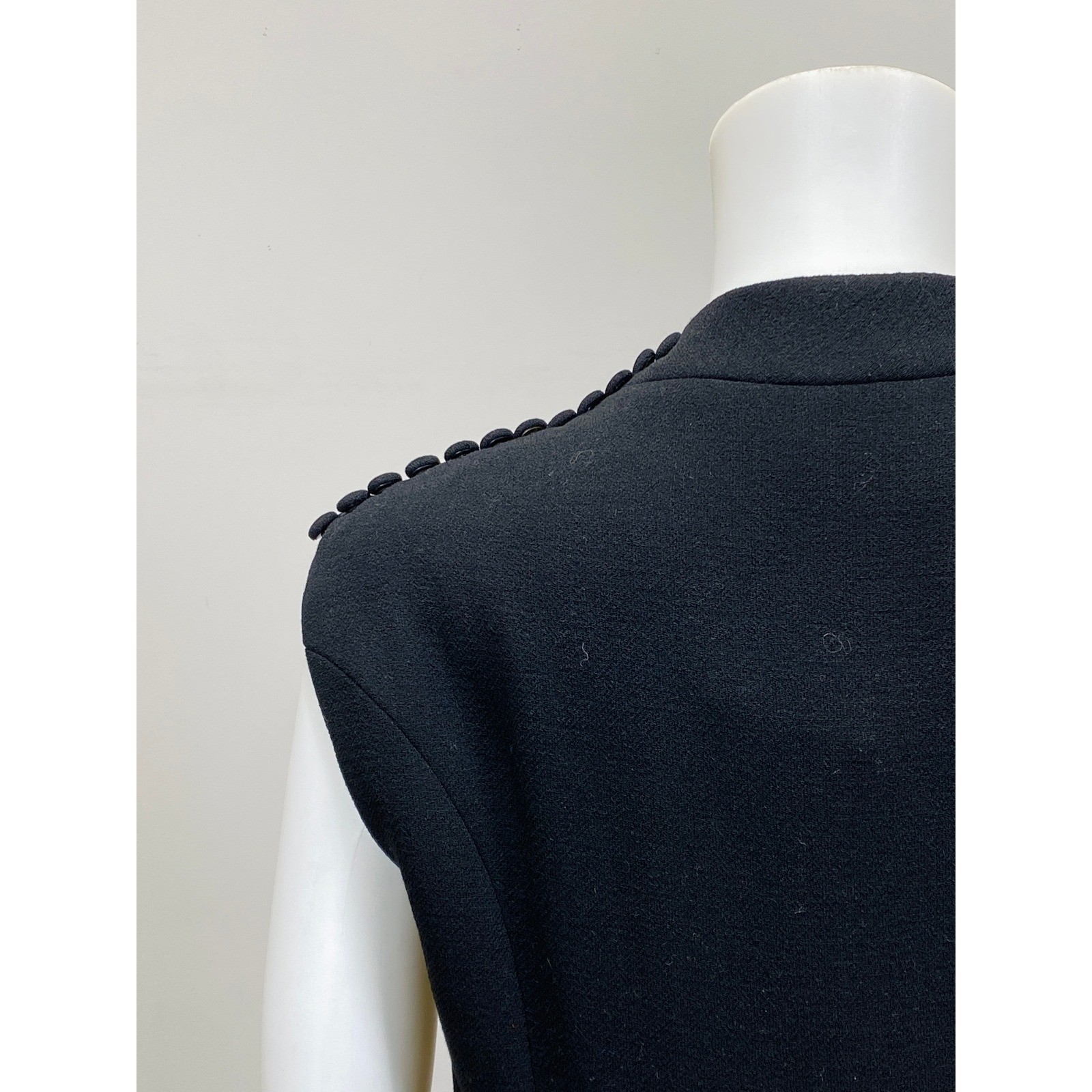 Vintage 1960s Norman Norell Dress Black A-Line Princess Seams Short Sleeve