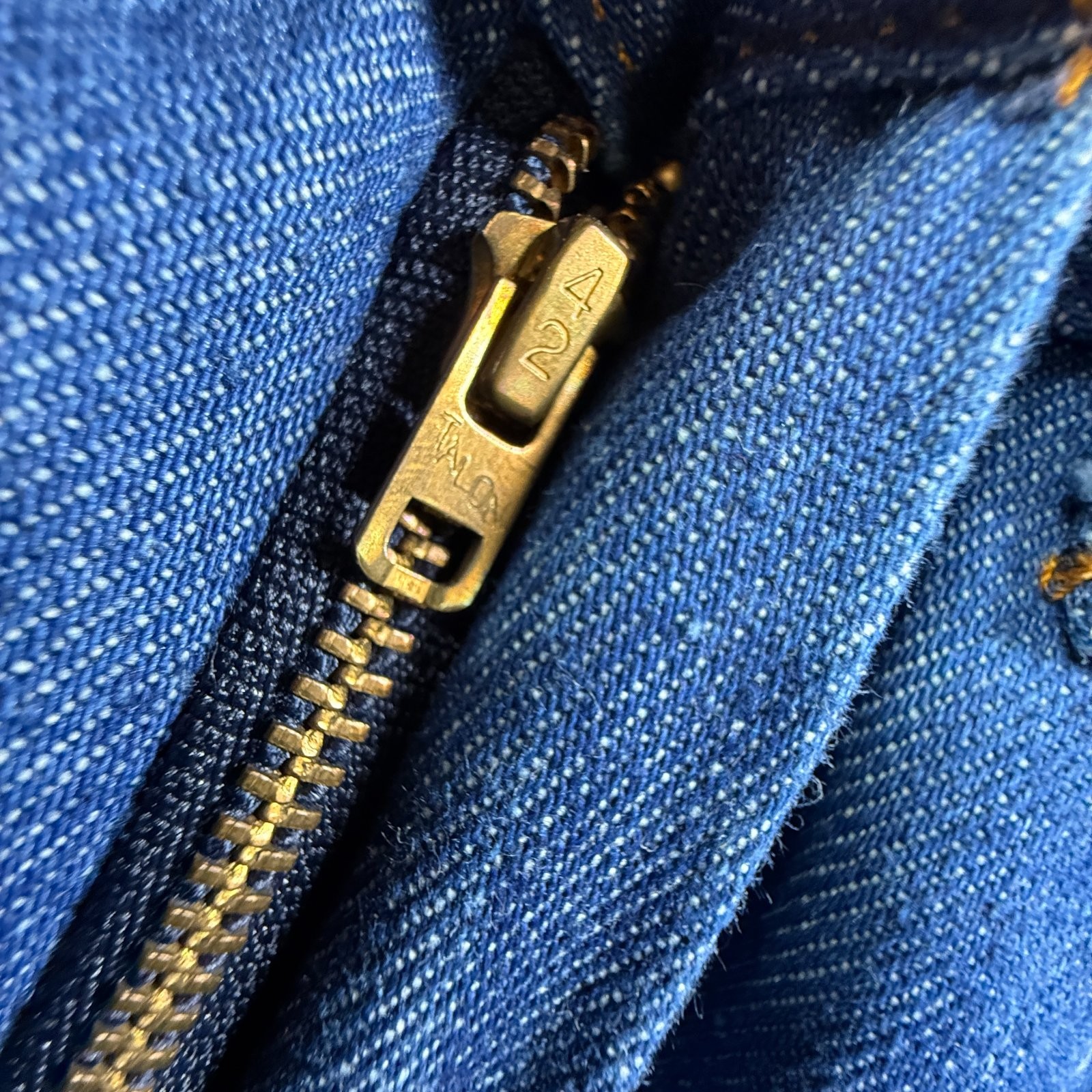 Vintage 70s Sears Womens 12 Bootcut Jeans Indigo Blue Denim Talon Zipper