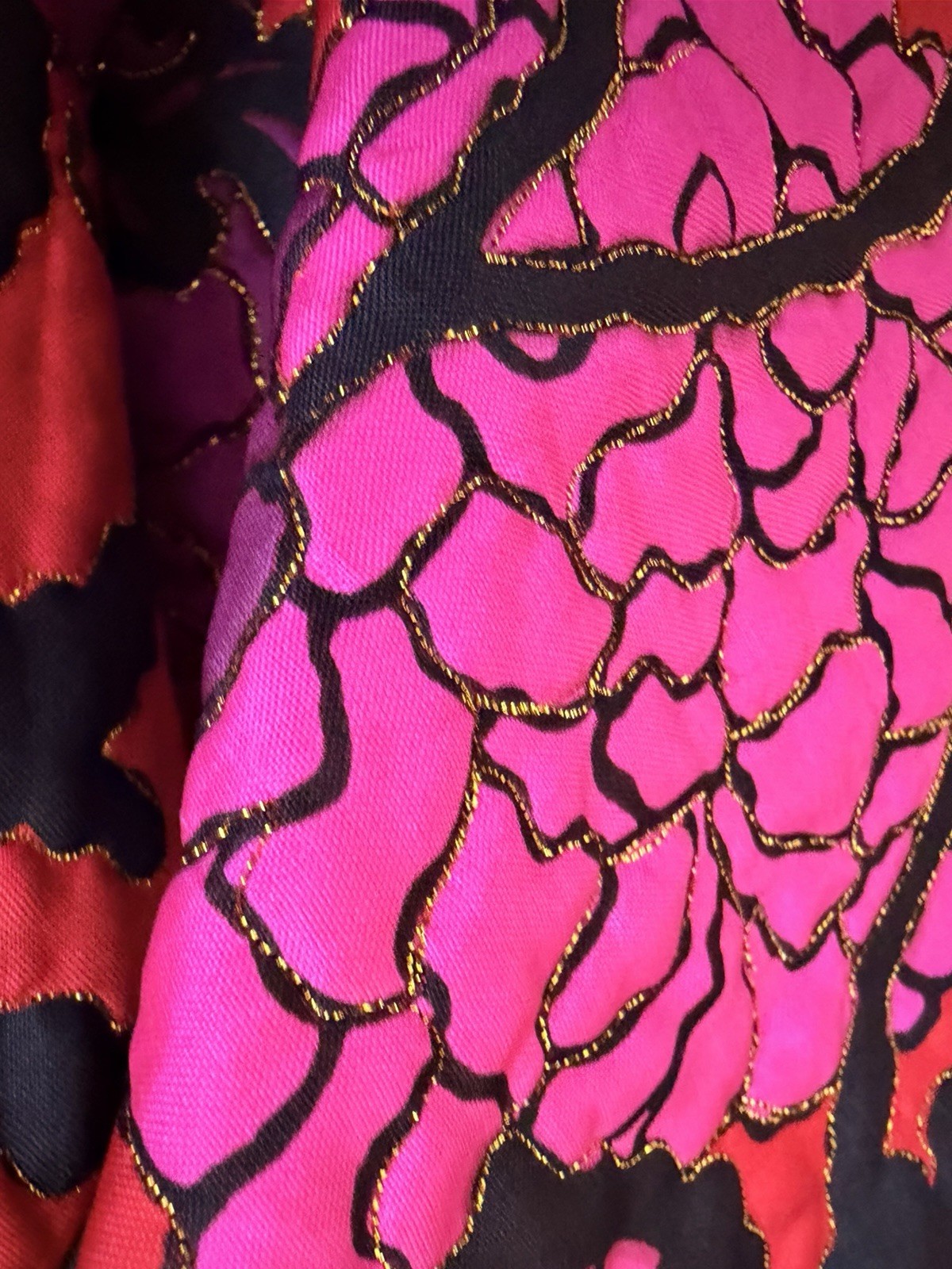 VTG 80S SILK QUILTED FLORAL BERGDORF GOODMAN CROPPED BOLERO JACKET