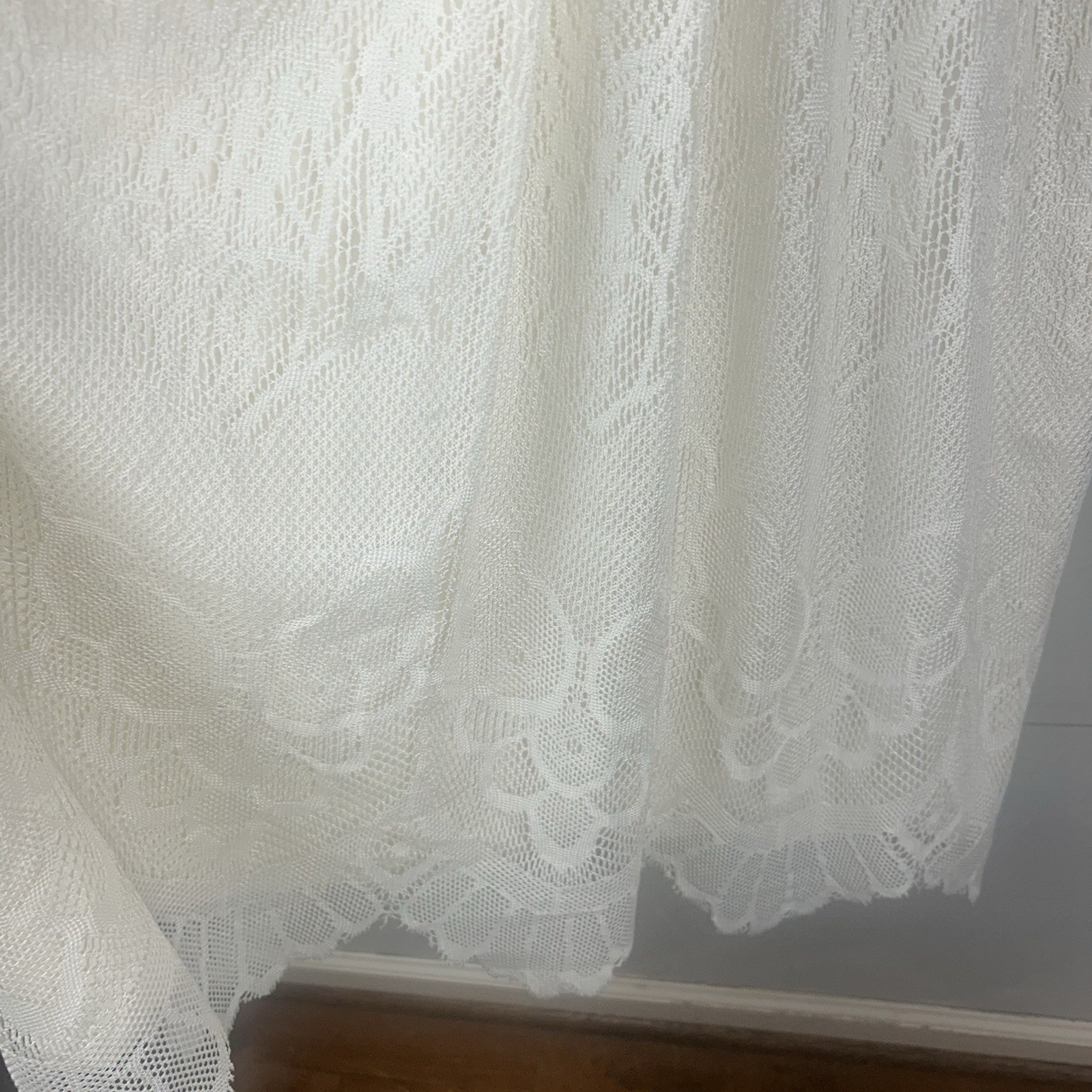 Vintage Dress Party Prom White Lace Wedding Tea Dress FLAWED Sz 5/6 Cap Sleeve
