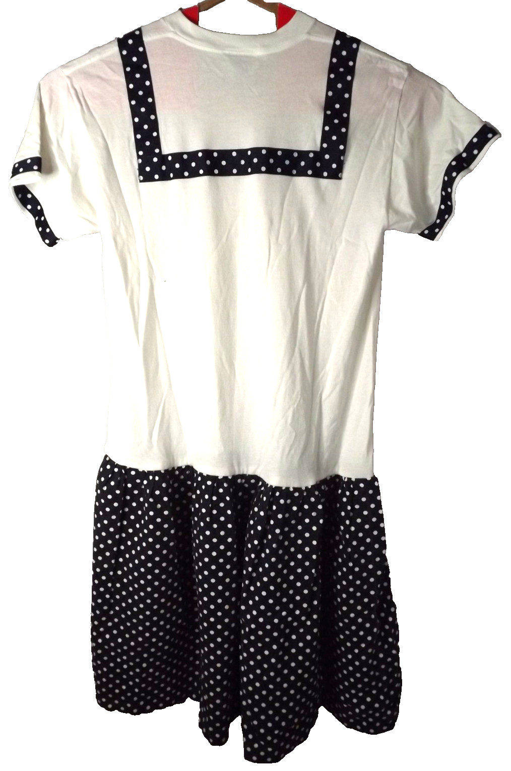 Vintage Stitches & Brushes Womens Patriotic Poka Dot Sailor Look Dress Sz Large