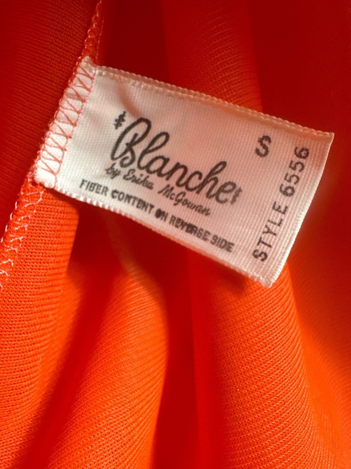 Vtg 1960s Blanche Erika McGowan Coral Mandarin Collar Frog Closure Nylon Gown