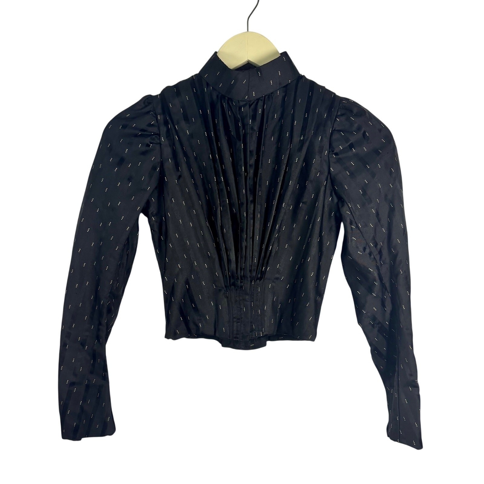 Antique 1890s Victorian Black Striped Jacquard Silk Boned Bodice Coraline Stays