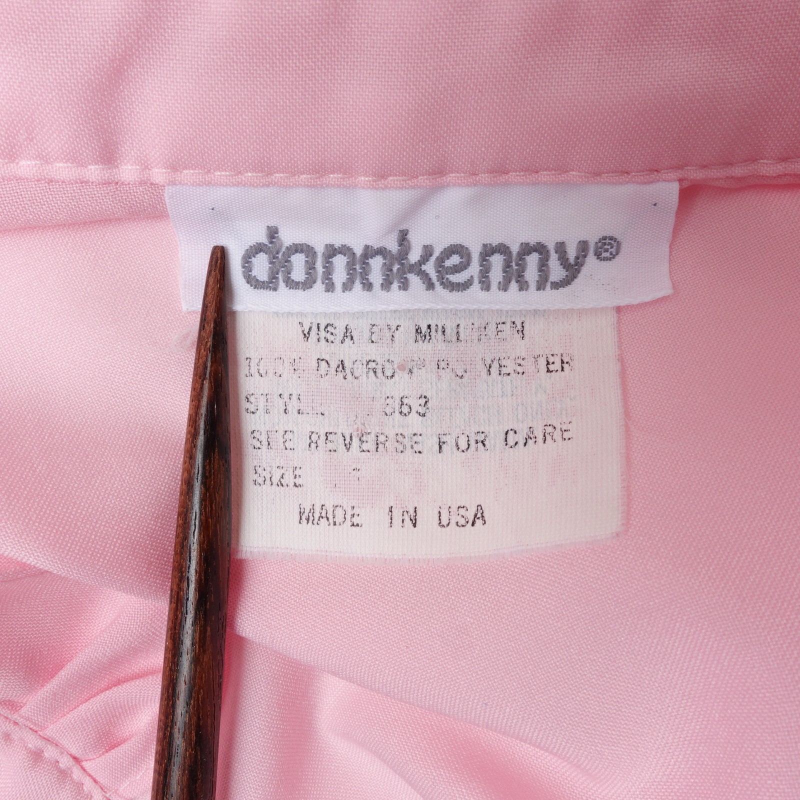 Vintage Donn Kenny Womens Large Ruffle Long Sleeve Button Modest Granny Pink