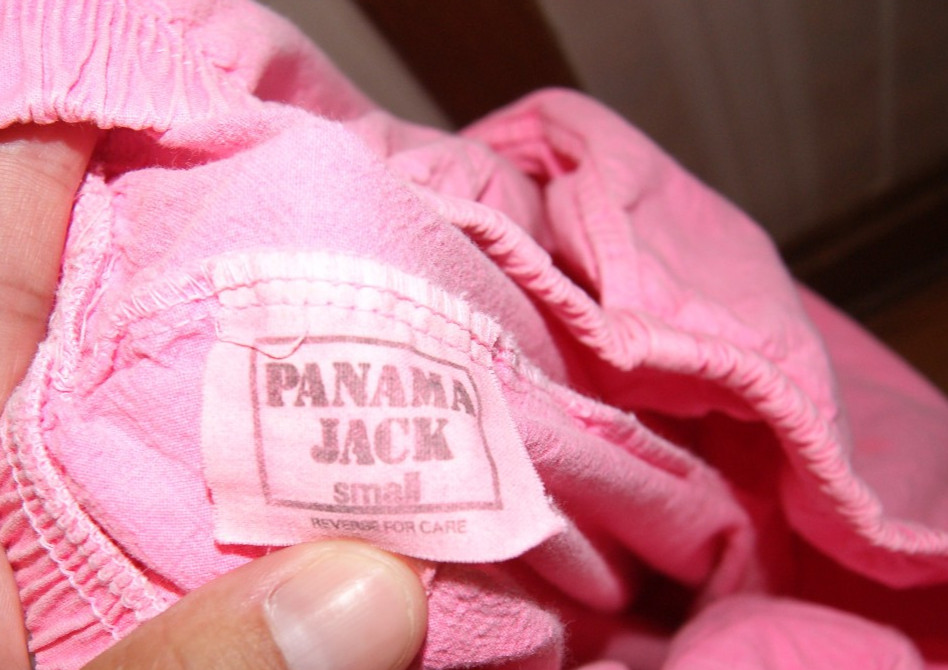 Vintage 90s Panama Jack Neon Pink Small Beach Lounge Pants USA Made Ocean