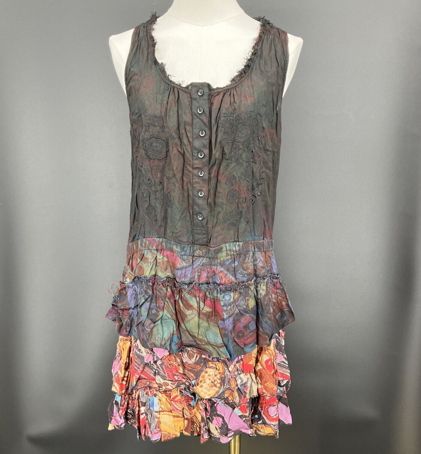 Amazing Desigual, gothic sheer, tiered dress 42 EU
