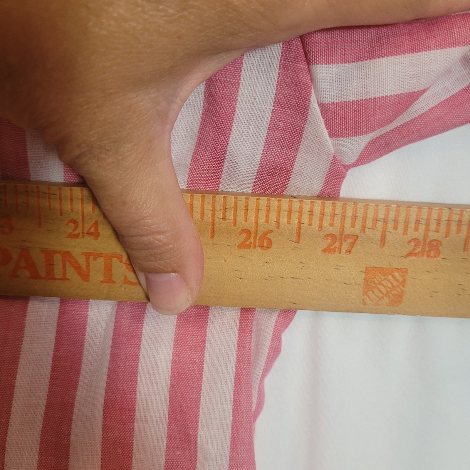 Vintage Carole Lee Pink White Striped Roll Tab Button Down Shirt Size 44 USA