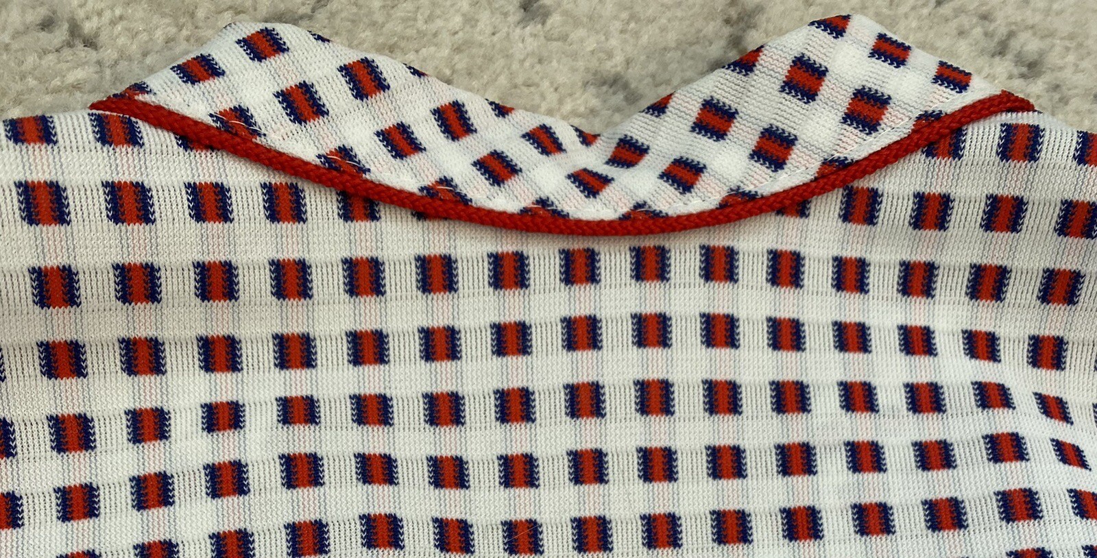 Vintage Summer Dress, 60s-70s Button Front w Pockets S/M, Red White Blue MCM