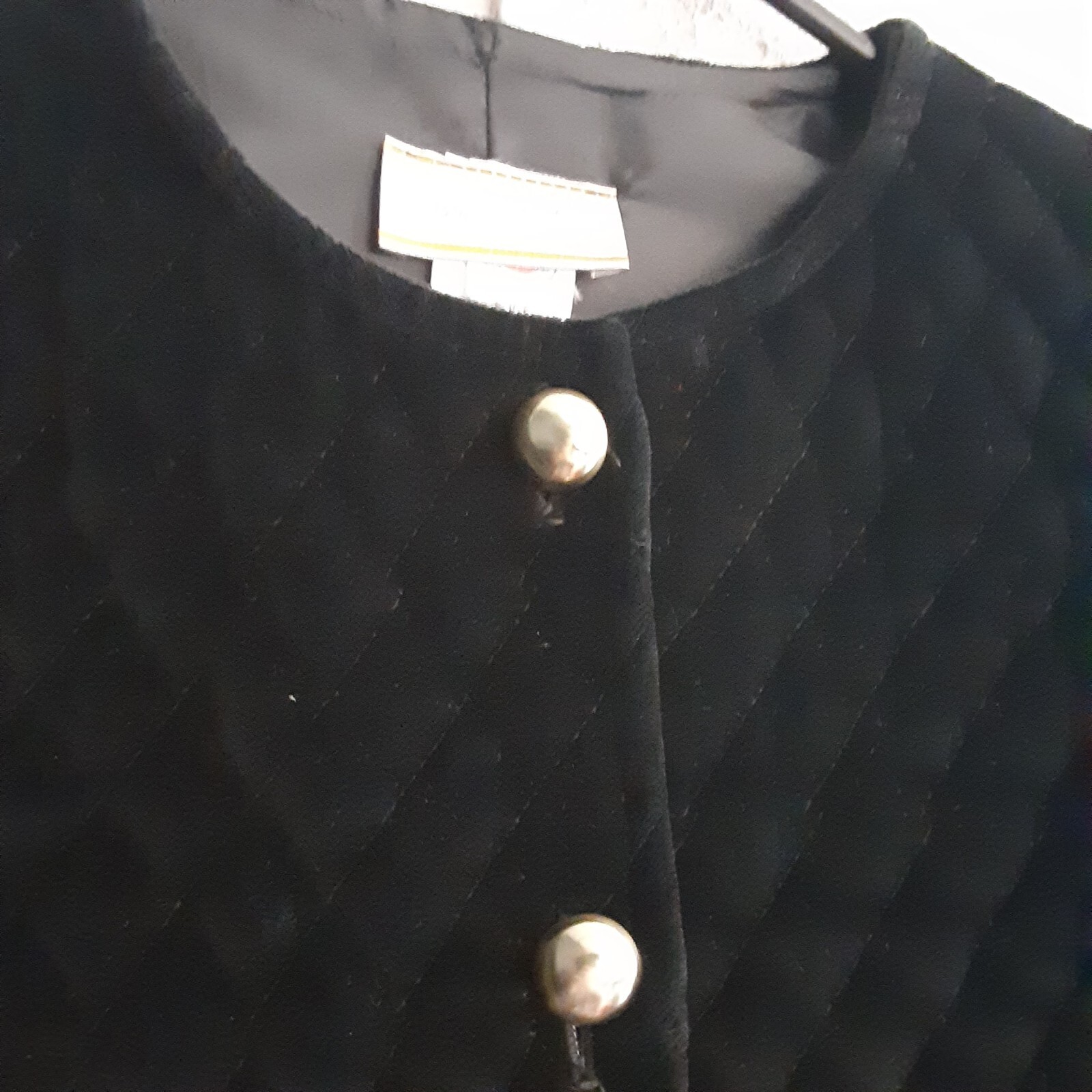 Vintage Jaqueline Ferrar Velvet Quilted Blazer U.S.A. Black Classic