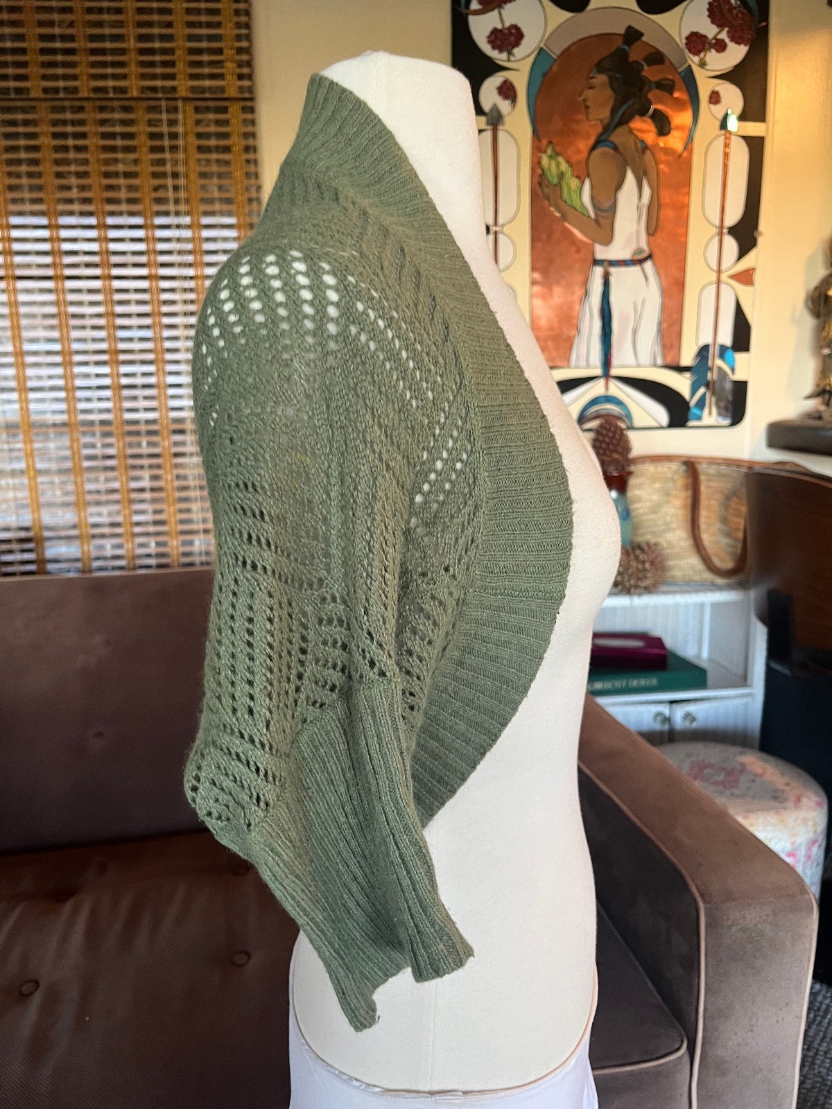 Vintage Y2K Bolero, Crop, Shrug, Soft Ramie & Rabbit Hair Knit, Cottagecore, XS