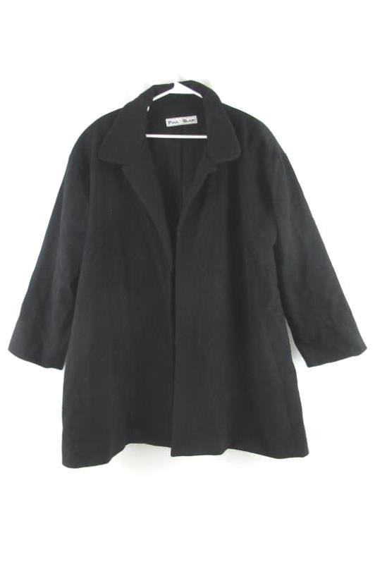 Vintage Paul Blair Black Peacoat Women’s Open Front with Shoulder Pads