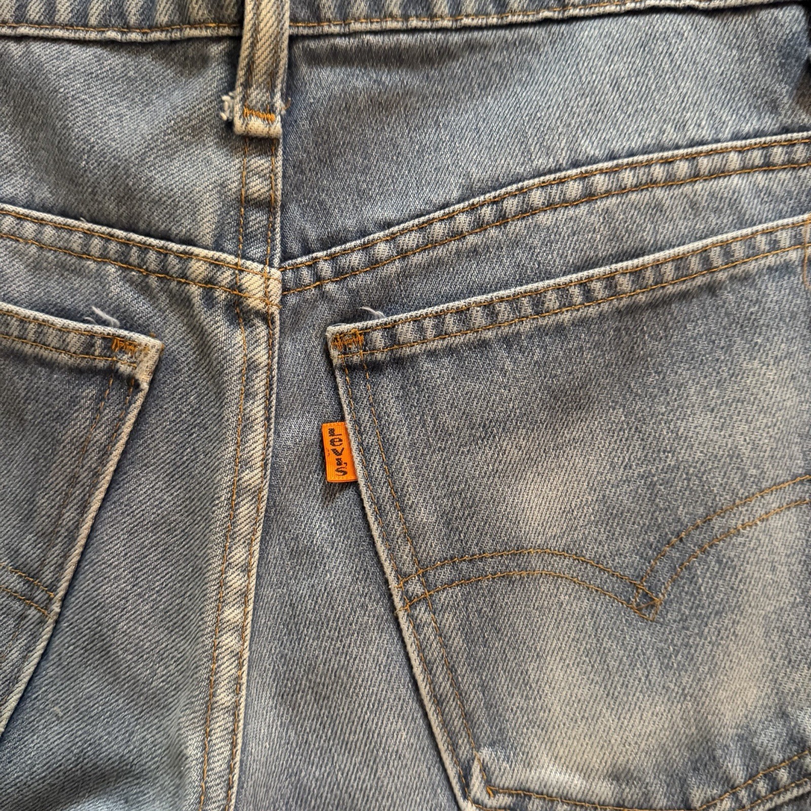 Vintage 70s Levi’s 746 Orange Tab Bell Bottom Jeans 28×31 USA Flare