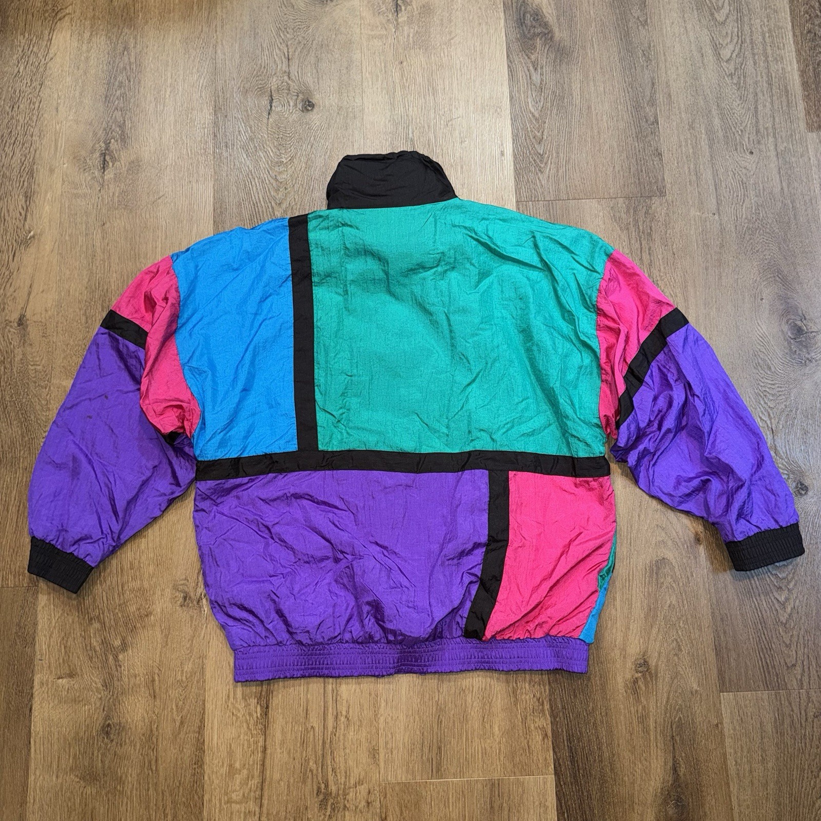 Vintage Casual Isle Track Suit Womens Medium Jacket Pants Set Nylon 1980s 1990s