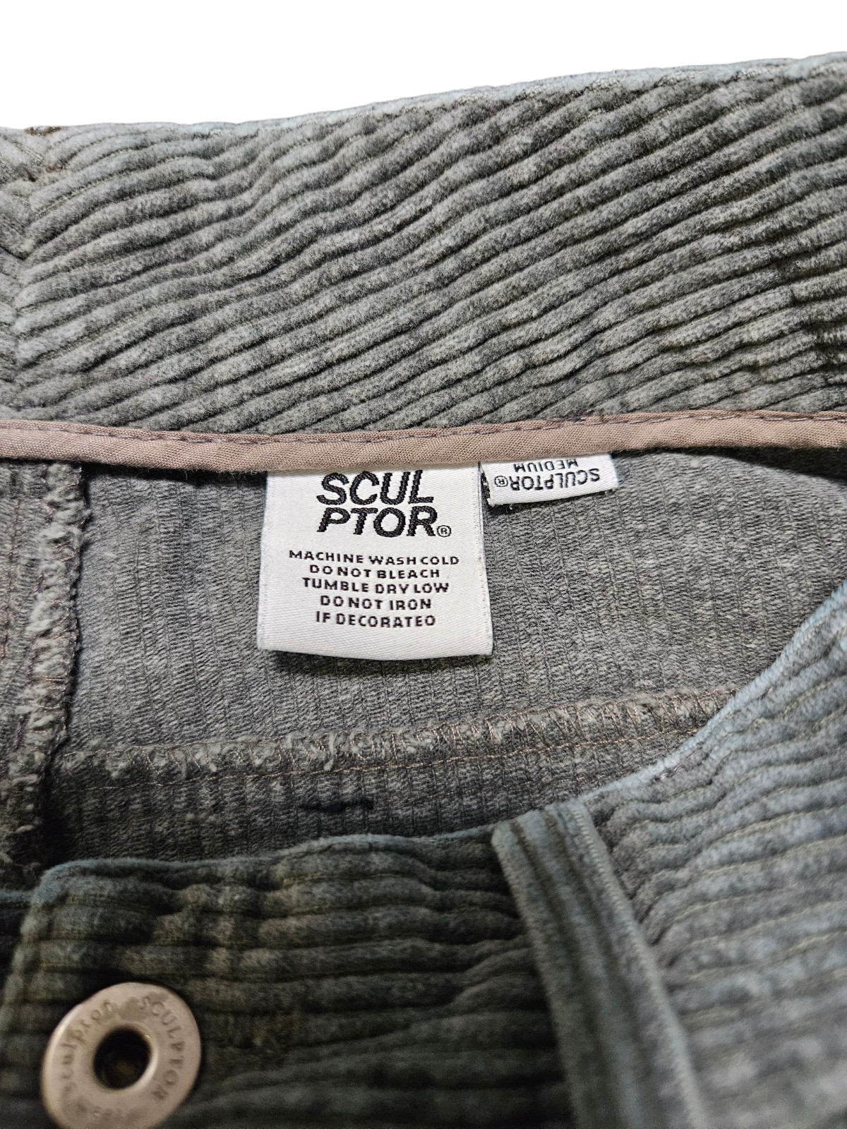 Sculptor Women Corduroy Green Medium High Rise 26in Waist
