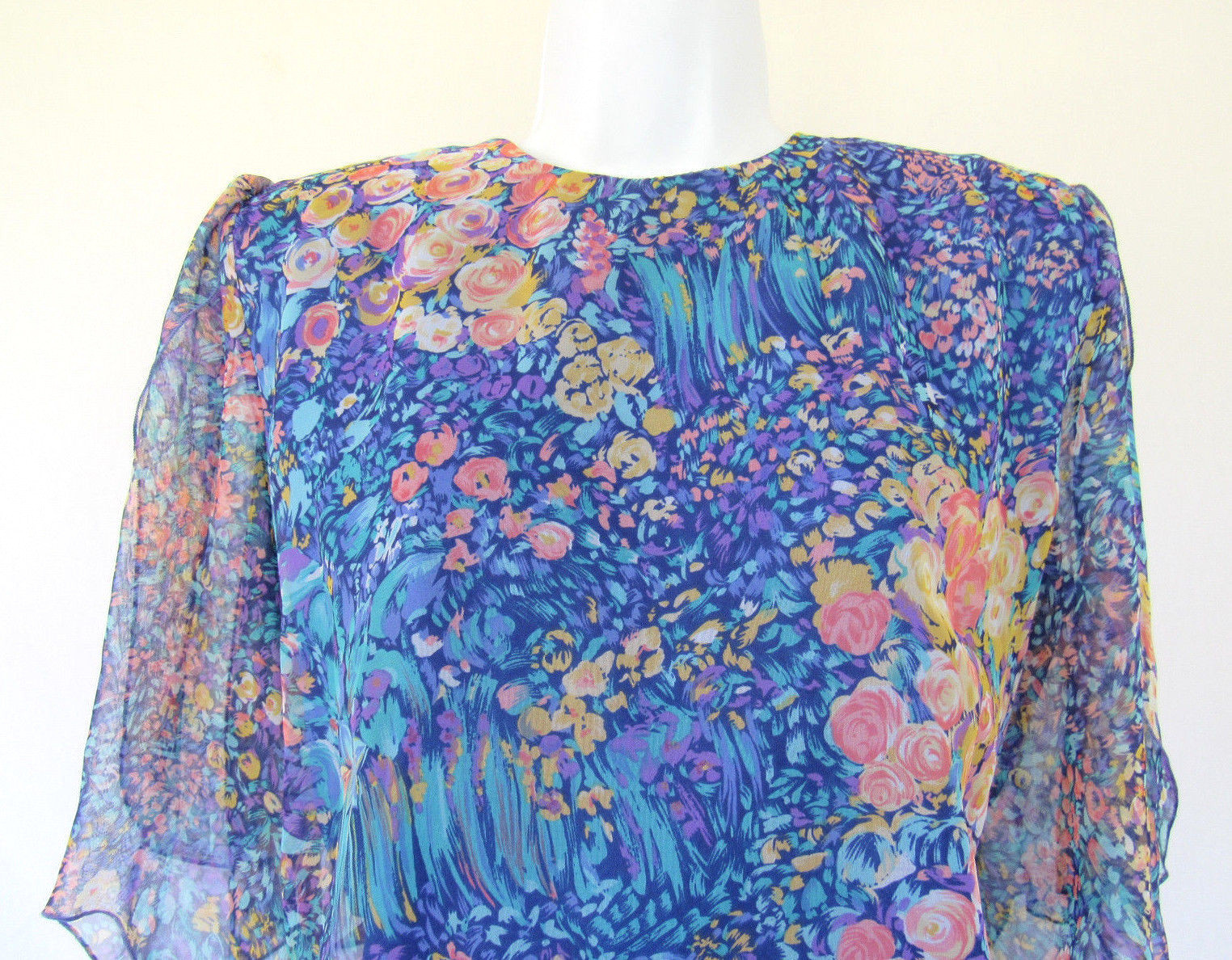 VTG 1980s 90s SIASIA NEW YORK FLORAL SKIRT & TOP SIZE SMALL POLYESTER SPLIT ARMS