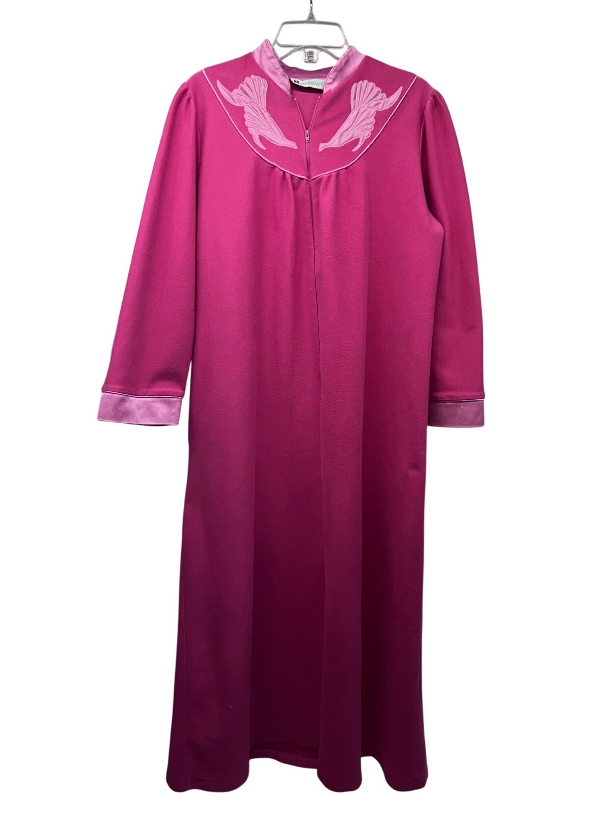 JCPenney Vandemere Vintage 70s Womens Pink Zip Robe Housecoat Large Plus 16/18