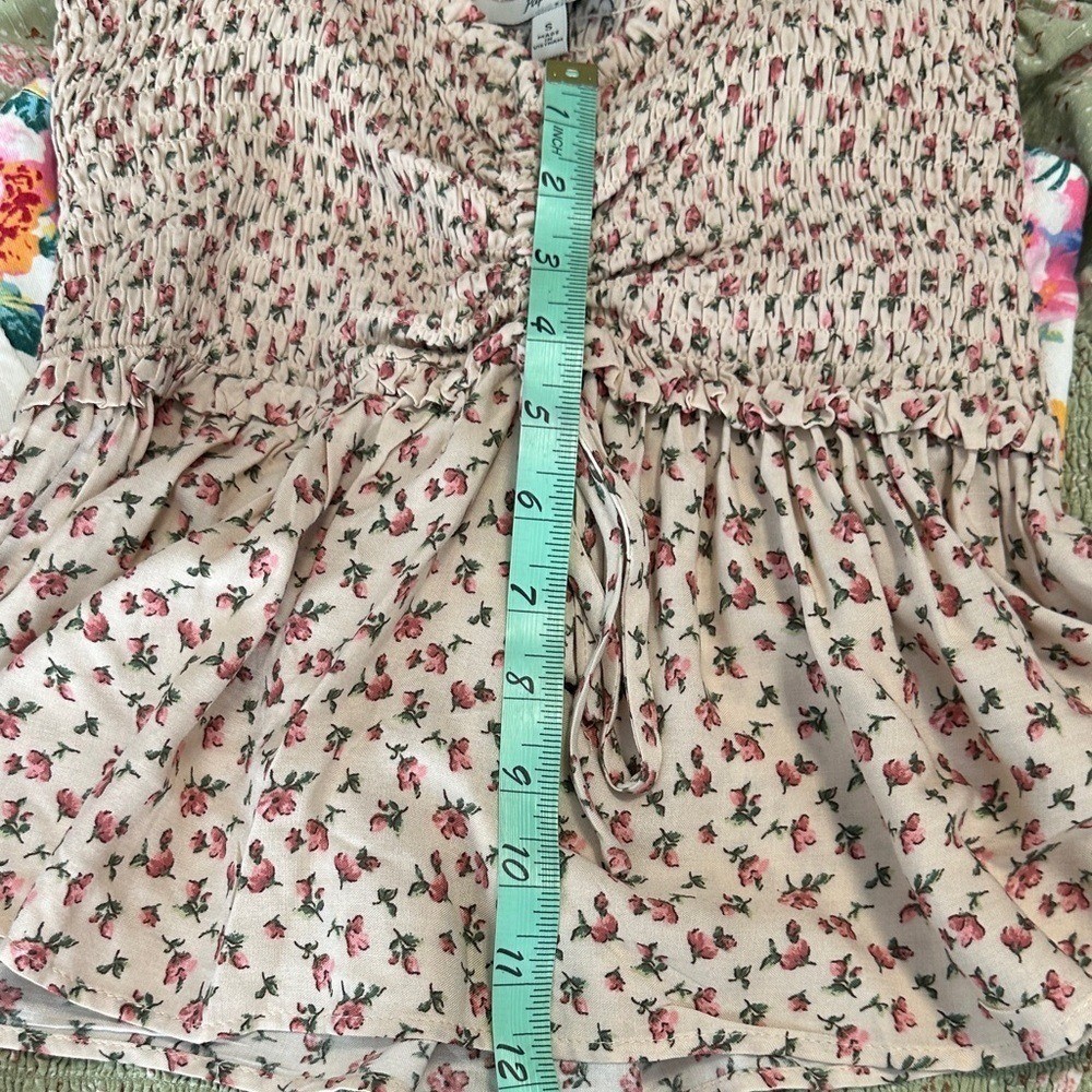 Papaya Y2K VTG FeminineChic Cottagecore Boho Girly Beige Floral Camisole Top SzS