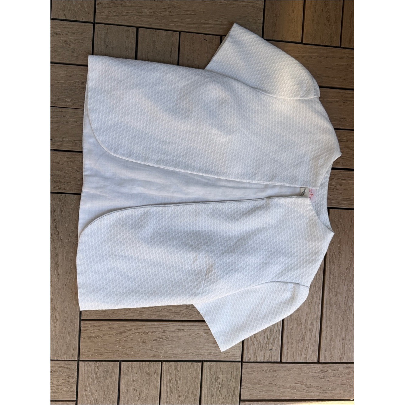 1970’s Lily Pulitzer white textured knit cropped cardigan jacket