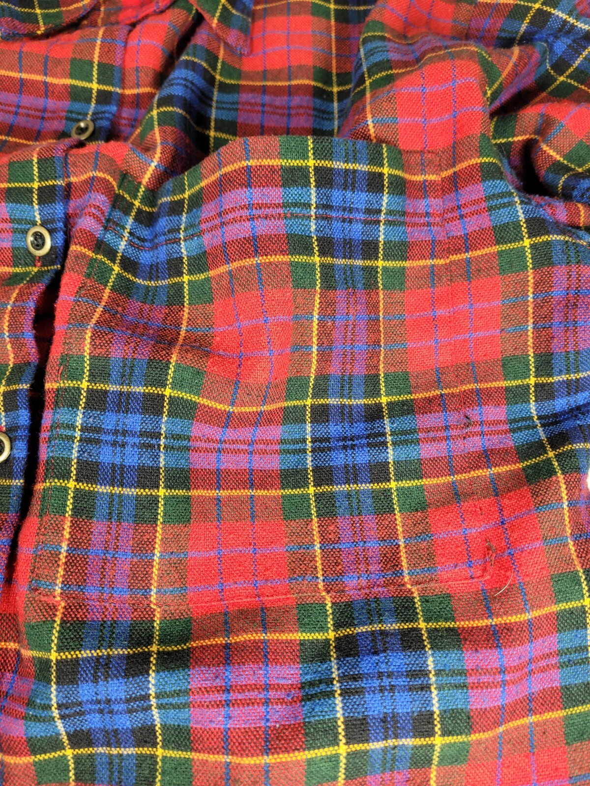 Vintage Parcours by TanJay Plaid Polyester/Cotton Shirt Blouse Top Size 10