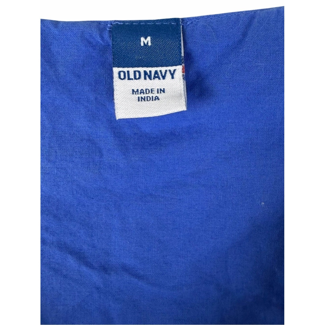Old Navy Cobalt Blue Eyelet Puff Sleeve Cotton Dress Medium Cottagecore Romantic